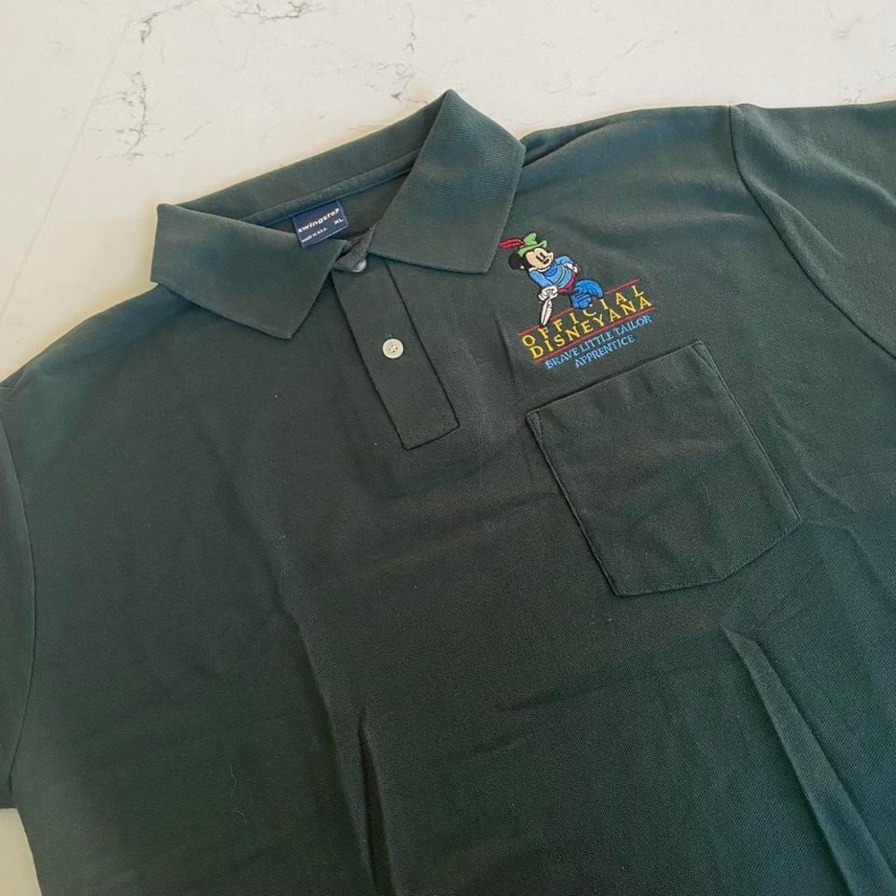 Vintage 90s Disneyana Brave Little Tailor‎ Apprentice Polo  Mickey Mouse  XL